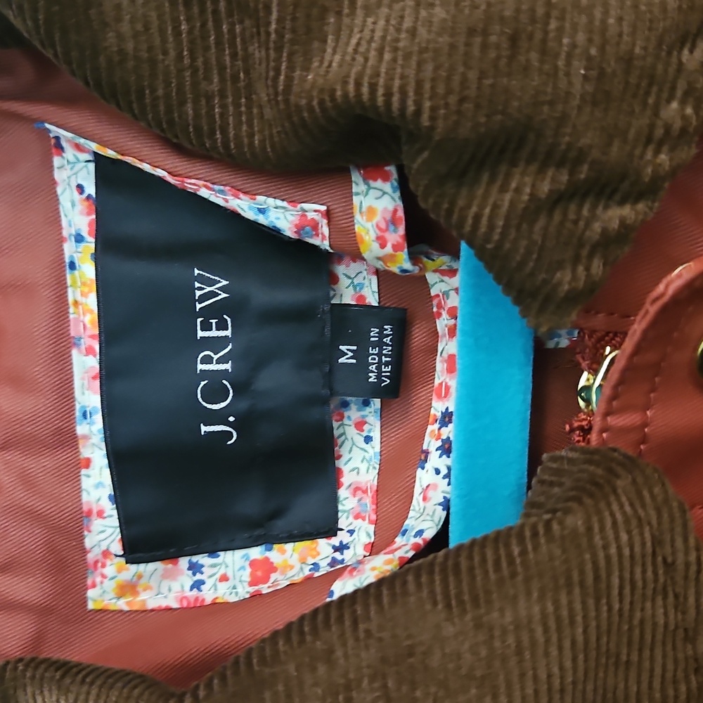 J. Crew Terra Cotta Barn Jacket Liberty Print Sz Medium - Picture 2 of 4
